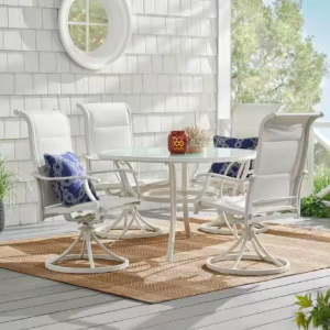 Hampton Bay Riverbrook Shell White 5-Piece Outdoor Patio Set - Table ONLY