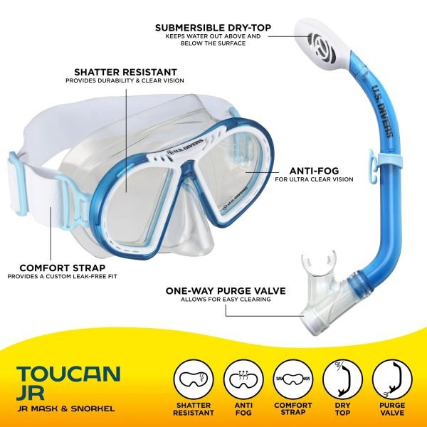 U.S. Divers Toucan Junior Kid's Snorkeling Combo Ages 6+ - Image 2