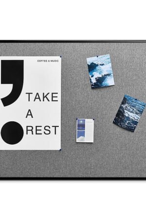 Staples Fabric Bulletin Board, Black Frame, 4' x 3'