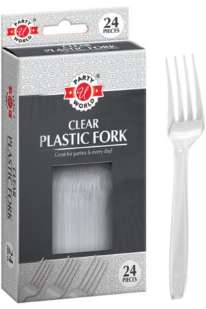 Clear Plastic Forks, 24 Count