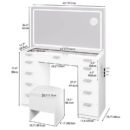 YITAHOME Vanity Desk Set With Large Lighted Mirror And Power Outlet