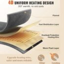 Wearable Heated Blanket with Foot Pocket and Sleeves,Flannel & Sherpa Blanket,10 Heating Settings & 1-12 Hours  Auto-off, 50x70 Inch