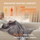 Wearable Heated Blanket with Foot Pocket and Sleeves,Flannel & Sherpa Blanket,10 Heating Settings & 1-12 Hours  Auto-off, 50x70 Inch