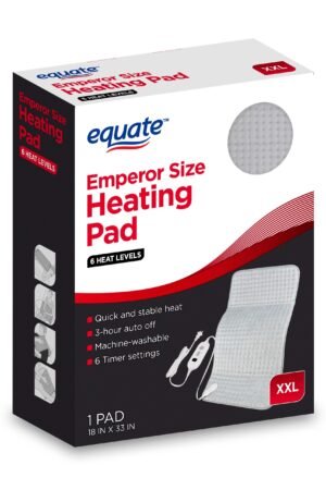Equate XXL Electric Heating Pad, 6 Heat Settings with Auto Shut off, 18 x 33 in
