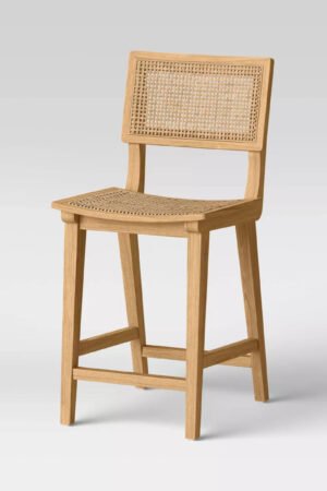 Tormod Backed Cane Counter Height Barstool Natural