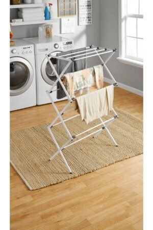 Mainstays Expandable Steel Laundry Drying Rack, White