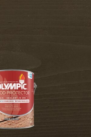 Olympic 1 Gallon Oxford Brown Exterior Solid Wood Protector Stain + Sealant
