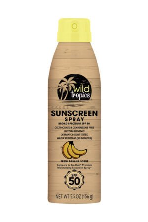 Wild Tropics Sunscreen Spray SPF 50, Fresh Banana, 5.5 Oz