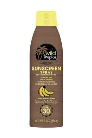 Wild Tropics Sunscreen Spray SPF 30, Fresh Banana, 5.5 Oz