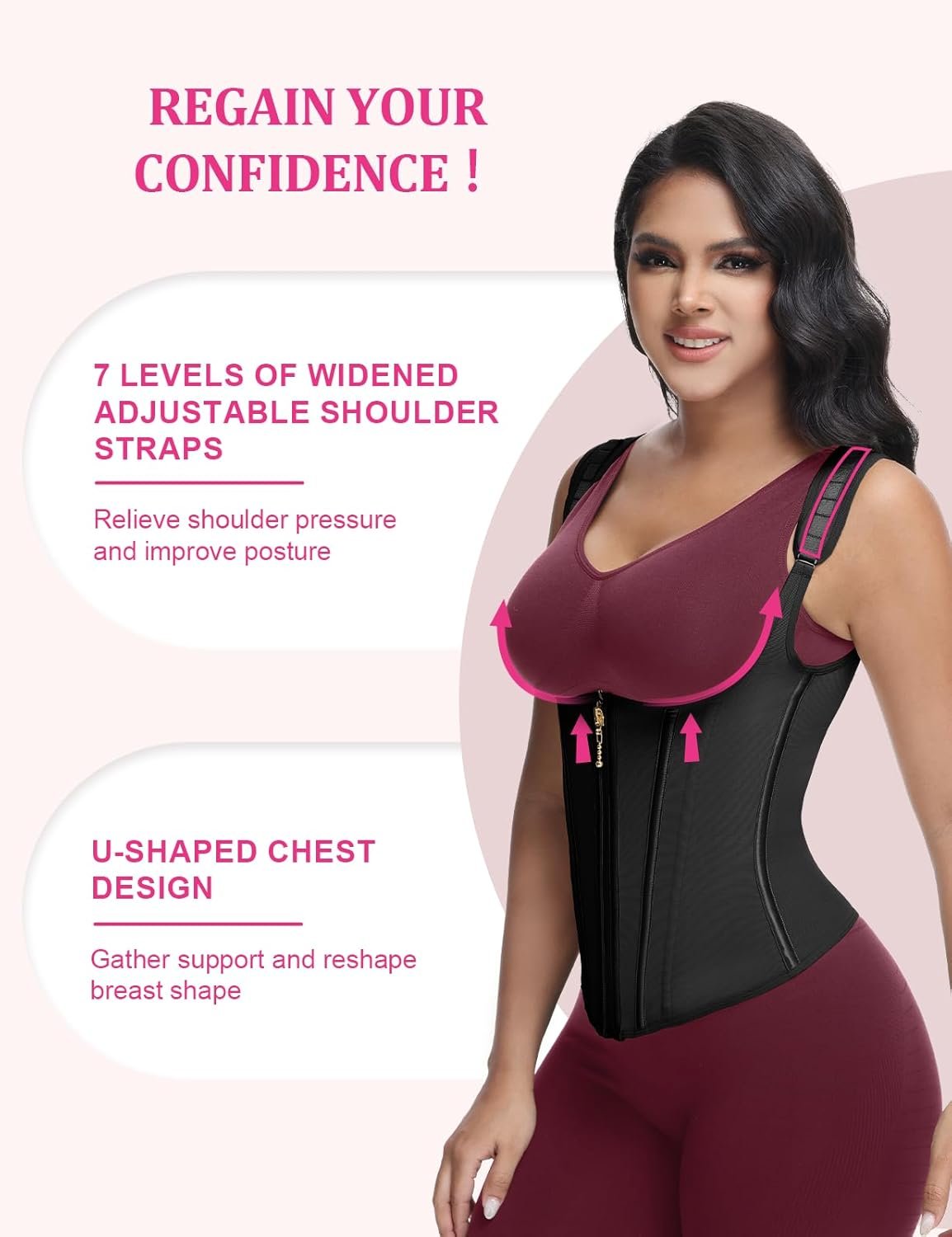 Waist Trainer for Women, Tummy Control Sports Girdle, Workout Body Shaper with Adjustable Shoulder Straps - Image 45