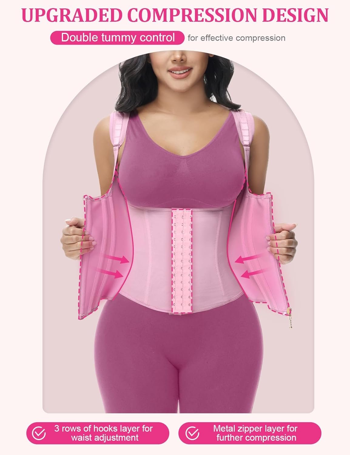 Waist Trainer for Women, Tummy Control Sports Girdle, Workout Body Shaper with Adjustable Shoulder Straps - Image 28