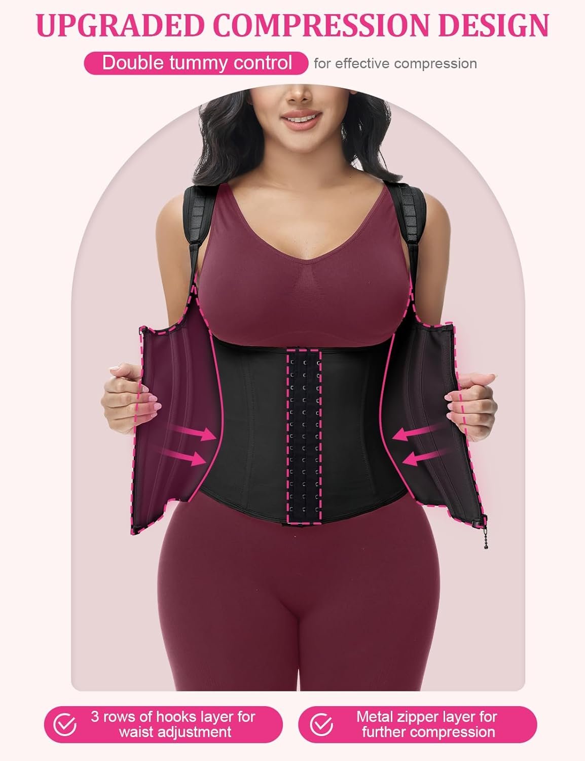 Waist Trainer for Women, Tummy Control Sports Girdle, Workout Body Shaper with Adjustable Shoulder Straps - Image 41