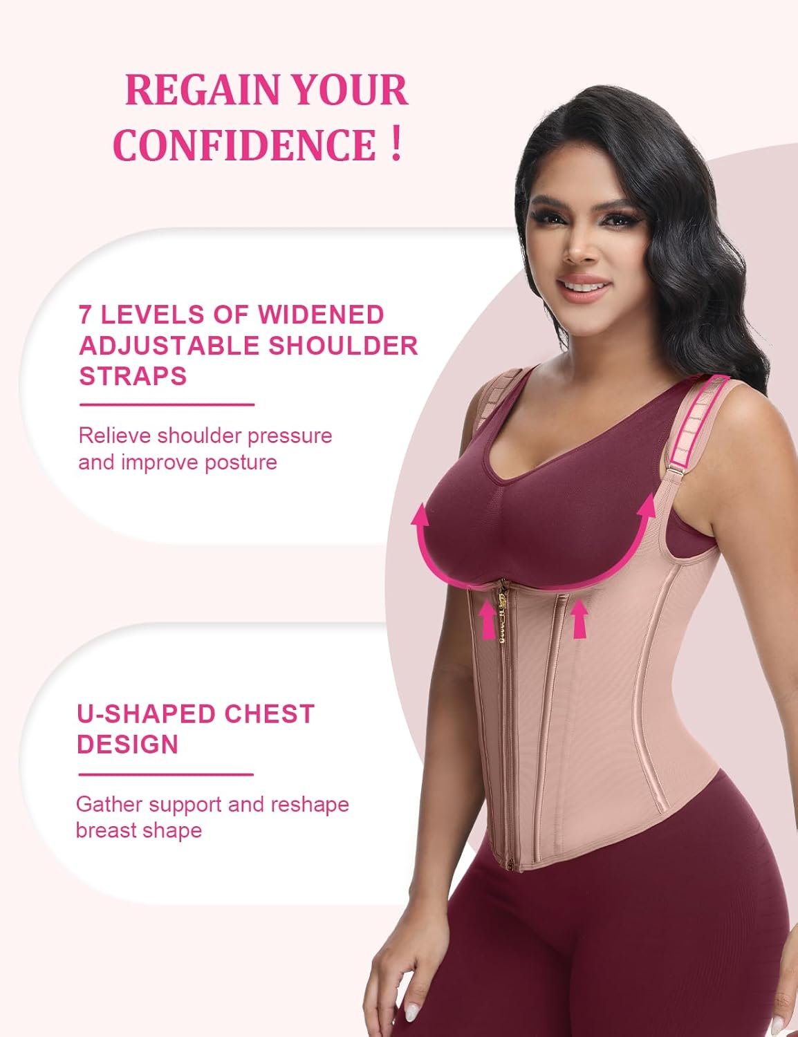 Waist Trainer for Women, Tummy Control Sports Girdle, Workout Body Shaper with Adjustable Shoulder Straps - Image 25